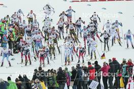 03.01.2017, Oberstdorf, Germany (GER): Skiathlon Ladies start group  (l-r)  - FIS world cup cross-country, tour de ski, skiathlon women, Oberstdorf (GER). www.nordicfocus.com. © Modica/NordicFocus. Every downloaded picture is fee-liable.