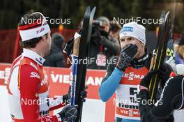 08.01.2017, Val di Fiemme, Italy (ITA): Alex Harvey (CAN), Maurice Manificat (FRA), (l-r)  - FIS world cup cross-country, tour de ski, final climb men, Val di Fiemme (ITA). www.nordicfocus.com. © Modica/NordicFocus. Every downloaded picture is fee-liable.