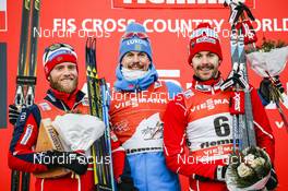08.01.2017, Val di Fiemme, Italy (ITA): Martin Johnsrud Sundby (NOR), Sergey Ustiugov (RUS), Alex Harvey (CAN), (l-r) - FIS world cup cross-country, tour de ski, final climb men, Val di Fiemme (ITA). www.nordicfocus.com. © Modica/NordicFocus. Every downloaded picture is fee-liable.