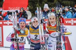 08.01.2017, Val di Fiemme, Italy (ITA): Krista Parmakoski (FIN), Heidi Weng (NOR), Stina Nilsson (SWE) - FIS world cup cross-country, tour de ski, final climb women, Val di Fiemme (ITA). www.nordicfocus.com. © Modica/NordicFocus. Every downloaded picture is fee-liable.