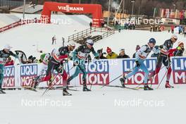 07.01.2017, Val di Fiemme, Italy (ITA): Maurice Manificat (FRA), Matti Heikkinen (FIN), Niklas Dyrhaug (NOR), Hans Christer Holund (NOR), (l-r)  - FIS world cup cross-country, tour de ski, mass men, Val di Fiemme (ITA). www.nordicfocus.com. © Modica/NordicFocus. Every downloaded picture is fee-liable.