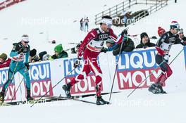 07.01.2017, Val di Fiemme, Italy (ITA): Alexis Jeannerod (FRA), Alex Harvey (CAN), Sjur Roethe (NOR), (l-r)  - FIS world cup cross-country, tour de ski, mass men, Val di Fiemme (ITA). www.nordicfocus.com. © Modica/NordicFocus. Every downloaded picture is fee-liable.