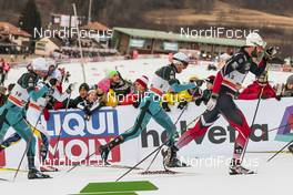 07.01.2017, Val di Fiemme, Italy (ITA): Jean Marc Gaillard (FRA), Maurice Manificat (FRA), Hans Christer Holund (NOR), (l-r)  - FIS world cup cross-country, tour de ski, mass men, Val di Fiemme (ITA). www.nordicfocus.com. © Modica/NordicFocus. Every downloaded picture is fee-liable.