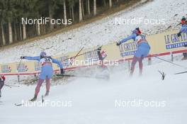 07.01.2017, Val di Fiemme, Italy (ITA): Andrey Melnichenko (RUS), Petr Sedov (RUS), (l-r), Erik Bjornsen (USA), Erik Bjornsen (USA) - FIS world cup cross-country, tour de ski, mass men, Val di Fiemme (ITA). www.nordicfocus.com. © Modica/NordicFocus. Every downloaded picture is fee-liable.