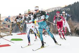 07.01.2017, Val di Fiemme, Italy (ITA): Alexis Jeannerod (FRA), Marcus Hellner (SWE), Lucas Boegl (GER), (l-r)  - FIS world cup cross-country, tour de ski, mass men, Val di Fiemme (ITA). www.nordicfocus.com. © Modica/NordicFocus. Every downloaded picture is fee-liable.