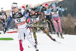 07.01.2017, Val di Fiemme, Italy (ITA): Andrew Musgrave (GBR), Lucas Boegl (GER), Andrey Larkov (RUS), (l-r)  - FIS world cup cross-country, tour de ski, mass men, Val di Fiemme (ITA). www.nordicfocus.com. © Modica/NordicFocus. Every downloaded picture is fee-liable.