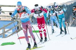 07.01.2017, Val di Fiemme, Italy (ITA): Sergey Ustiugov (RUS), Alex Harvey (CAN), Maurice Manificat (FRA), Matti Heikkinen (FIN), (l-r)  - FIS world cup cross-country, tour de ski, mass men, Val di Fiemme (ITA). www.nordicfocus.com. © Modica/NordicFocus. Every downloaded picture is fee-liable.