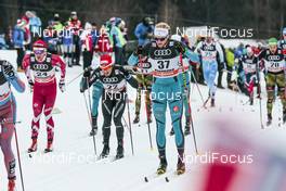 07.01.2017, Val di Fiemme, Italy (ITA): Alexis Jeannerod (FRA), Jonas Baumann (SUI), Devon Kershaw (CAN), (l-r)  - FIS world cup cross-country, tour de ski, mass men, Val di Fiemme (ITA). www.nordicfocus.com. © Modica/NordicFocus. Every downloaded picture is fee-liable.