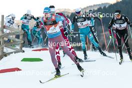 07.01.2017, Val di Fiemme, Italy (ITA): Sergey Ustiugov (RUS), Maurice Manificat (FRA), Dario Cologna (SUI), (l-r)  - FIS world cup cross-country, tour de ski, mass men, Val di Fiemme (ITA). www.nordicfocus.com. © Modica/NordicFocus. Every downloaded picture is fee-liable.