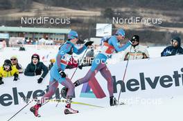 07.01.2017, Val di Fiemme, Italy (ITA): Alexander Bessmertnykh (RUS), Sergey Ustiugov (RUS), (l-r)  - FIS world cup cross-country, tour de ski, mass men, Val di Fiemme (ITA). www.nordicfocus.com. © Modica/NordicFocus. Every downloaded picture is fee-liable.