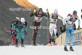 07.01.2017, Val di Fiemme, Italy (ITA): Francesco De Fabiani (ITA), Matti Heikkinen (FIN), Jens Burman (SWE), (l-r)  - FIS world cup cross-country, tour de ski, mass men, Val di Fiemme (ITA). www.nordicfocus.com. © Modica/NordicFocus. Every downloaded picture is fee-liable.