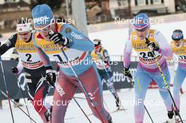 07.01.2017, Val di Fiemme, Italy (ITA): Ingvild Flugstad Oestberg (NOR), Yulia Tchekaleva (RUS), Aino-Kaisa Saarinen (FIN), (l-r)  - FIS world cup cross-country, tour de ski, mass women, Val di Fiemme (ITA). www.nordicfocus.com. © Modica/NordicFocus. Every downloaded picture is fee-liable.