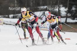 07.01.2017, Val di Fiemme, Italy (ITA): Ingvild Flugstad Oestberg (NOR), Heidi Weng (NOR), (l-r)  - FIS world cup cross-country, tour de ski, mass women, Val di Fiemme (ITA). www.nordicfocus.com. © Modica/NordicFocus. Every downloaded picture is fee-liable.