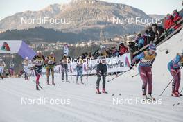 07.01.2017, Val di Fiemme, Italy (ITA): Silje Oeyre Slind (NOR), Stefanie Boehler (GER), Virginia De Martin Topranin (ITA), Ilaria Debertolis (ITA), (l-r)  - FIS world cup cross-country, tour de ski, mass women, Val di Fiemme (ITA). www.nordicfocus.com. © Modica/NordicFocus. Every downloaded picture is fee-liable.
