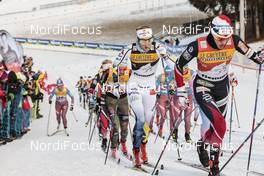 07.01.2017, Val di Fiemme, Italy (ITA): Heidi Weng (NOR), Stina Nilsson (SWE), (l-r)  - FIS world cup cross-country, tour de ski, mass women, Val di Fiemme (ITA). www.nordicfocus.com. © Modica/NordicFocus. Every downloaded picture is fee-liable.