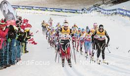 07.01.2017, Val di Fiemme, Italy (ITA): Ingvild Flugstad Oestberg (NOR), Nathalie Von Siebenthal (SUI), Stefanie Boehler (GER), (l-r)  - FIS world cup cross-country, tour de ski, mass women, Val di Fiemme (ITA). www.nordicfocus.com. © Modica/NordicFocus. Every downloaded picture is fee-liable.