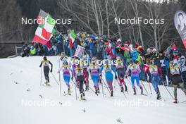 07.01.2017, Val di Fiemme, Italy (ITA): Ladies after start (l-r)  - FIS world cup cross-country, tour de ski, mass women, Val di Fiemme (ITA). www.nordicfocus.com. © Modica/NordicFocus. Every downloaded picture is fee-liable.