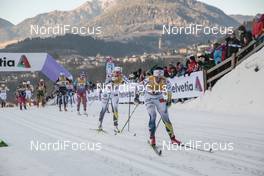 07.01.2017, Val di Fiemme, Italy (ITA): Charlotte Kalla (SWE), Evelina Settlin (SWE), (l-r)  - FIS world cup cross-country, tour de ski, mass women, Val di Fiemme (ITA). www.nordicfocus.com. © Modica/NordicFocus. Every downloaded picture is fee-liable.