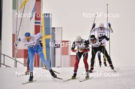 14.01.2017, Toblach, Italy (ITA): Matias Strandvall (FIN), Sindre Bjoernestad Skar (NOR), Jovian Hediger (SUI), Teodor Peterson (SWE) - FIS world cup cross-country, individual sprint, Toblach (ITA). www.nordicfocus.com. © Thibaut/NordicFocus. Every downloaded picture is fee-liable.