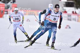 14.01.2017, Toblach, Italy (ITA): Emil Joensson (SWE), Simeon Hamilton (USA) - FIS world cup cross-country, individual sprint, Toblach (ITA). www.nordicfocus.com. © Thibaut/NordicFocus. Every downloaded picture is fee-liable.