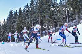 15.01.2017, Toblach, Italy (ITA): Anna Dyvik (SWE), Ilaria Debertolis (ITA), Sophie Caldwell (USA) - FIS world cup cross-country, team sprint, Toblach (ITA). www.nordicfocus.com. © Thibaut/NordicFocus. Every downloaded picture is fee-liable.