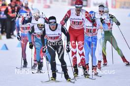 15.01.2017, Toblach, Italy (ITA): Paul Goalabre (FRA), Roman Furger (SUI), Len Valjas (CAN) - FIS world cup cross-country, team sprint, Toblach (ITA). www.nordicfocus.com. © Thibaut/NordicFocus. Every downloaded picture is fee-liable.