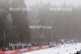 22.01.2017, Ulricehamn, Sweden (SWE): Competitors in the fog (l-r)  - FIS world cup cross-country, 4x7.5km men, Ulricehamn (SWE). www.nordicfocus.com. © Modica/NordicFocus. Every downloaded picture is fee-liable.
