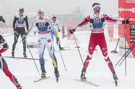 22.01.2017, Ulricehamn, Sweden (SWE): Calle Halfvarsson (SWE), Len Valjas (CAN), (l-r)  - FIS world cup cross-country, 4x7.5km men, Ulricehamn (SWE). www.nordicfocus.com. © Modica/NordicFocus. Every downloaded picture is fee-liable.