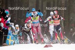 22.01.2017, Ulricehamn, Sweden (SWE): Alexander Bessmertnykh (RUS), Martin Johnsrud Sundby (NOR), (l-r)  - FIS world cup cross-country, 4x7.5km men, Ulricehamn (SWE). www.nordicfocus.com. © Modica/NordicFocus. Every downloaded picture is fee-liable.