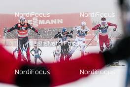 22.01.2017, Ulricehamn, Sweden (SWE): Finn Haagen Krogh (NOR), Calle Halfvarsson (SWE), Len Valjas (CAN), (l-r)  - FIS world cup cross-country, 4x7.5km men, Ulricehamn (SWE). www.nordicfocus.com. © Modica/NordicFocus. Every downloaded picture is fee-liable.