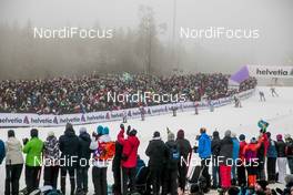22.01.2017, Ulricehamn, Sweden (SWE): Competitors in the stadium (l-r)  - FIS world cup cross-country, 4x7.5km men, Ulricehamn (SWE). www.nordicfocus.com. © Modica/NordicFocus. Every downloaded picture is fee-liable.
