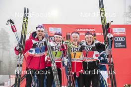 22.01.2017, Ulricehamn, Sweden (SWE): Len Valjas (CAN), Alex Harvey (CAN), Knute Johnsgaard (CAN), Devon Kershaw (CAN), (l-r) - FIS world cup cross-country, 4x7.5km men, Ulricehamn (SWE). www.nordicfocus.com. © Modica/NordicFocus. Every downloaded picture is fee-liable.