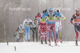 22.01.2017, Ulricehamn, Sweden (SWE): Alex Harvey (CAN), Alexander Bessmertnykh (RUS), Johan Olsson (SWE), (l-r)  - FIS world cup cross-country, 4x7.5km men, Ulricehamn (SWE). www.nordicfocus.com. © Modica/NordicFocus. Every downloaded picture is fee-liable.