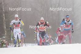 22.01.2017, Ulricehamn, Sweden (SWE): Daniel Rickardsson (SWE), Simen Hegstad Krueger (NOR), Sergey Turyshev (RUS), (l-r)  - FIS world cup cross-country, 4x7.5km men, Ulricehamn (SWE). www.nordicfocus.com. © Modica/NordicFocus. Every downloaded picture is fee-liable.