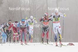 22.01.2017, Ulricehamn, Sweden (SWE): Alex Harvey (CAN), Johan Olsson (SWE), Jens Burman (SWE), Martin Johnsrud Sundby (NOR), (l-r)  - FIS world cup cross-country, 4x7.5km men, Ulricehamn (SWE). www.nordicfocus.com. © Modica/NordicFocus. Every downloaded picture is fee-liable.