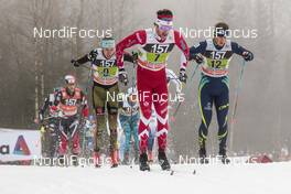 22.01.2017, Ulricehamn, Sweden (SWE): Tim Tscharnke (GER), Alex Harvey (CAN), Denis Volotka (KAZ), Martin Johnsrud Sundby (NOR), (l-r)  - FIS world cup cross-country, 4x7.5km men, Ulricehamn (SWE). www.nordicfocus.com. © Modica/NordicFocus. Every downloaded picture is fee-liable.