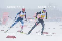 22.01.2017, Ulricehamn, Sweden (SWE): Sophie Caldwell (USA), Elisa Brocard (ITA), (l-r)  - FIS world cup cross-country, 4x5km women, Ulricehamn (SWE). www.nordicfocus.com. © Modica/NordicFocus. Every downloaded picture is fee-liable.