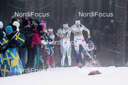22.01.2017, Ulricehamn, Sweden (SWE): Sofia Henriksson (SWE), Katja Visnar (SLO), (l-r)  - FIS world cup cross-country, 4x5km women, Ulricehamn (SWE). www.nordicfocus.com. © Modica/NordicFocus. Every downloaded picture is fee-liable.