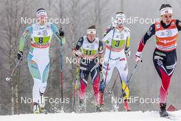 22.01.2017, Ulricehamn, Sweden (SWE): Heidi Weng (NOR), Sofia Henriksson (SWE), Silje Oeyre Slind (NOR), Katja Visnar (SLO), (l-r)  - FIS world cup cross-country, 4x5km women, Ulricehamn (SWE). www.nordicfocus.com. © Modica/NordicFocus. Every downloaded picture is fee-liable.
