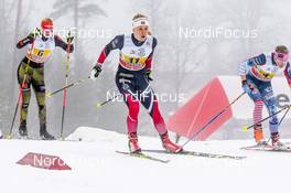 22.01.2017, Ulricehamn, Sweden (SWE): Victoria Carl (GER), Ragnhild Haga (NOR), Elizabeth Stephen (USA) - FIS world cup cross-country, 4x5km women, Ulricehamn (SWE). www.nordicfocus.com. © Modica/NordicFocus. Every downloaded picture is fee-liable.