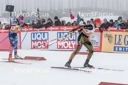 22.01.2017, Ulricehamn, Sweden (SWE): Elizabeth Stephen (USA), Victoria Carl (GER), (l-r)  - FIS world cup cross-country, 4x5km women, Ulricehamn (SWE). www.nordicfocus.com. © Modica/NordicFocus. Every downloaded picture is fee-liable.