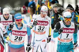 29.01.2017, Falun Sweden (SWE): Martin Johansson (SWE), Sergey Turyshev (RUS), Maurice Manificat (FRA), (l-r)  - FIS world cup cross-country, mass men, Falun (SWE). www.nordicfocus.com. © Modica/NordicFocus. Every downloaded picture is fee-liable.
