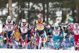 29.01.2017, Falun Sweden (SWE): Sjur Roethe (NOR), Niklas Dyrhaug (NOR), Martin Johnsrud Sundby (NOR), Jean Marc Gaillard (FRA), Alex Harvey (CAN), (l-r)  - FIS world cup cross-country, mass men, Falun (SWE). www.nordicfocus.com. © Modica/NordicFocus. Every downloaded picture is fee-liable.