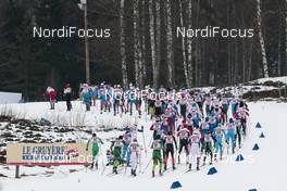 29.01.2017, Falun Sweden (SWE): Competitors after the start (l-r)  - FIS world cup cross-country, mass men, Falun (SWE). www.nordicfocus.com. © Modica/NordicFocus. Every downloaded picture is fee-liable.