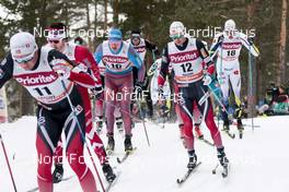29.01.2017, Falun Sweden (SWE): Sjur Roethe (NOR), Andrey Larkov (RUS), Daniel Rickardsson (SWE), (l-r)  - FIS world cup cross-country, mass men, Falun (SWE). www.nordicfocus.com. © Modica/NordicFocus. Every downloaded picture is fee-liable.