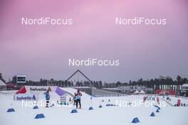 29.01.2017, Falun Sweden (SWE): Swenska Skidspelen, Falun' Stadium in the early morning lights   - FIS world cup cross-country, mass men, Falun (SWE). www.nordicfocus.com. © Modica/NordicFocus. Every downloaded picture is fee-liable.