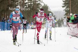 29.01.2017, Falun Sweden (SWE): Sergey Ustiugov (RUS), Alex Harvey (CAN), Calle Halfvarsson (SWE), (l-r)  - FIS world cup cross-country, mass men, Falun (SWE). www.nordicfocus.com. © Modica/NordicFocus. Every downloaded picture is fee-liable.