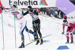 29.01.2017, Falun Sweden (SWE): Calle Halfvarsson (SWE), Dario Cologna (SUI), (l-r)  - FIS world cup cross-country, mass men, Falun (SWE). www.nordicfocus.com. © Modica/NordicFocus. Every downloaded picture is fee-liable.