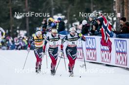 29.01.2017, Falun Sweden (SWE): Heidi Weng (NOR), Ingvild Flugstad Oestberg (NOR), Marit Bjoergen (NOR), (l-r)  - FIS world cup cross-country, mass women, Falun (SWE). www.nordicfocus.com. © Modica/NordicFocus. Every downloaded picture is fee-liable.