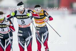 29.01.2017, Falun Sweden (SWE): Marit Bjoergen (NOR), Heidi Weng (NOR), (l-r)  - FIS world cup cross-country, mass women, Falun (SWE). www.nordicfocus.com. © Modica/NordicFocus. Every downloaded picture is fee-liable.
